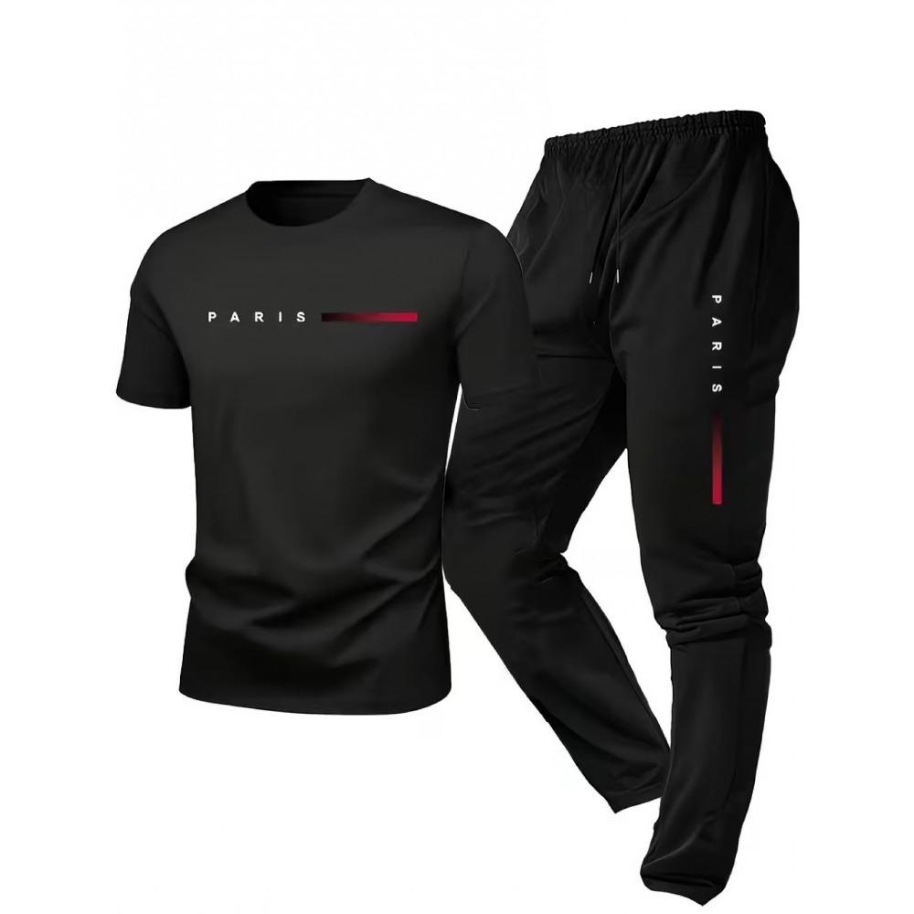 

Men s Summer Short Sleeved Set, Casual Sportswear Set, Comfortable and Soft Fabric, Fashionable Style XXL