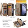 Lanyard Leather Zipper Wallet Card Phone Case For Samsung Galaxy Z Fold 7 6 5 4 Fold6 Fold5 Fold4 Purse Flip Stand Cover
