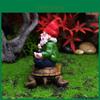 Harz Fantasy-Gnom und Schildkröte Miniatur für Garten- und Partydekoration