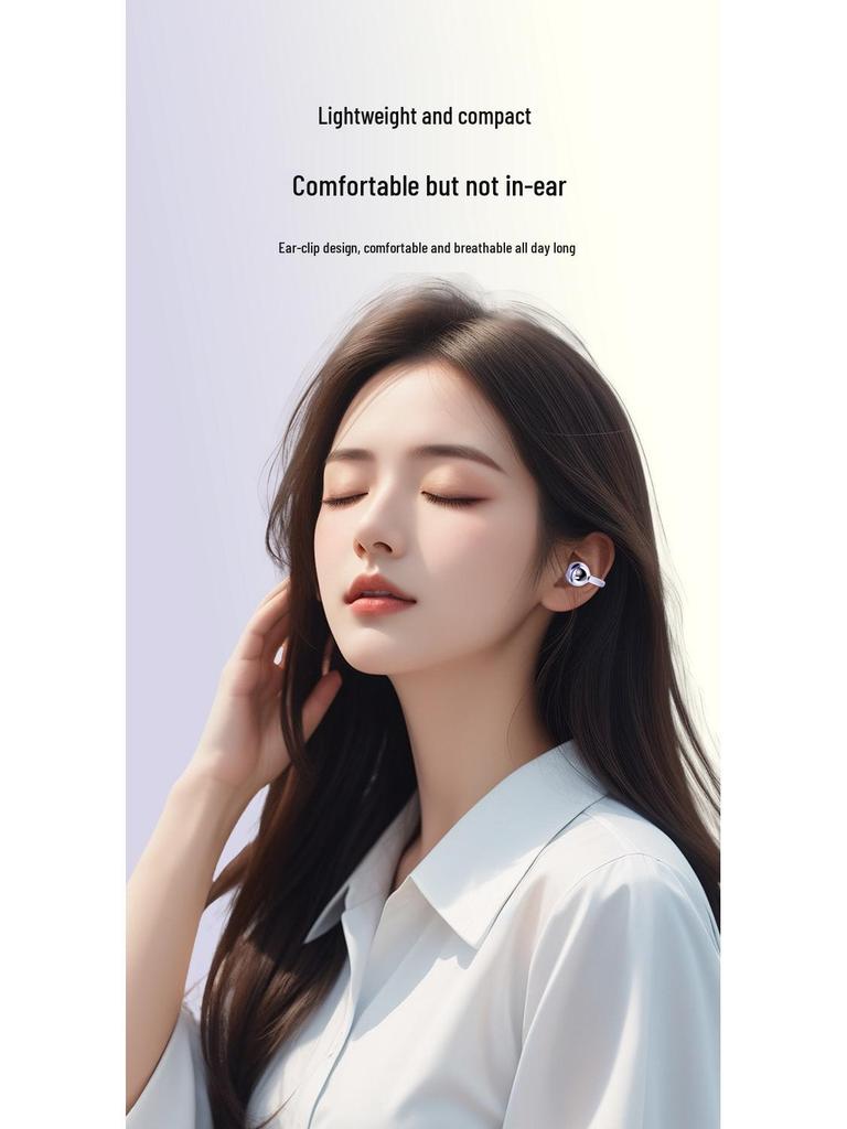 2025 Air Conduction Bluetooth Earphones: Clip-On, Long Battery, High-Fidelity Sound, Noise Reduction for Sports.