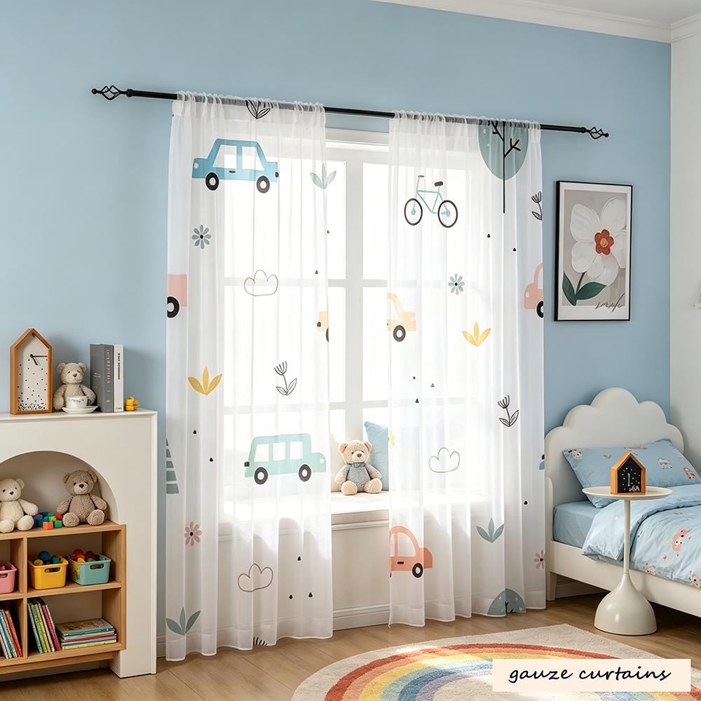 2-piece set of small car mounted plants, dreamy graphic design print, rod-shaped mouth design, filtering light, suitable for liv 60×150