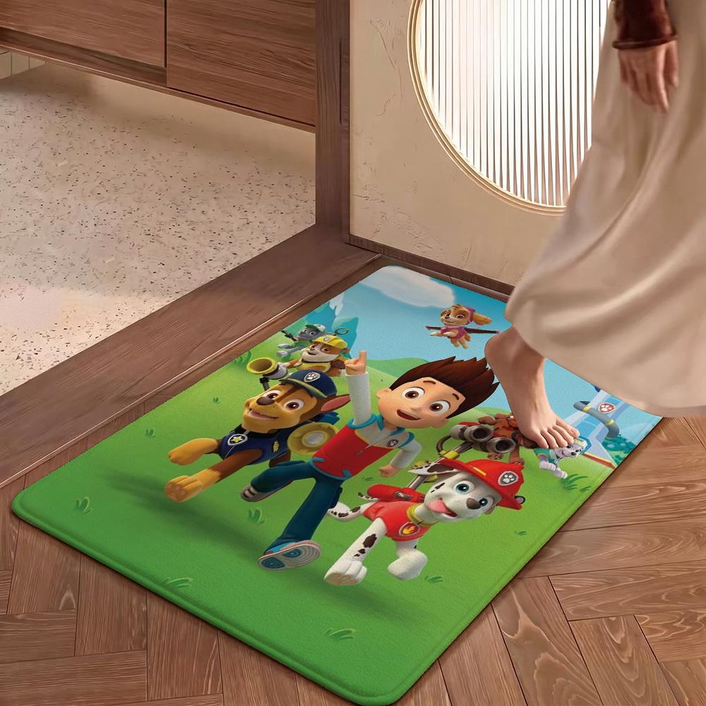 Paw Patrol Police Pup Rectangular Rug Soft Texture Nonslip Carpet For Bedroom Door Living Room Area Home Decor New Year Gift