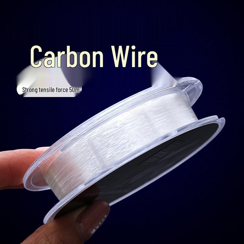 50m Full Carbon Sea Fishing Line - Abrasion Resistant, Strong Tensile Strength Lure Leader & Tippet