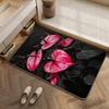Blume B-Schwarze Rosen Fußmatte Eco Kieselgur Antibakteriell Geruchshemmend Fußmatte & Ablage für Küche & Bad