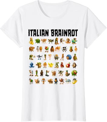 Italienischer Brainrot Lustige Memes Gen-Z Damen Rundhals-T-Shirt Unisex T-Shirt