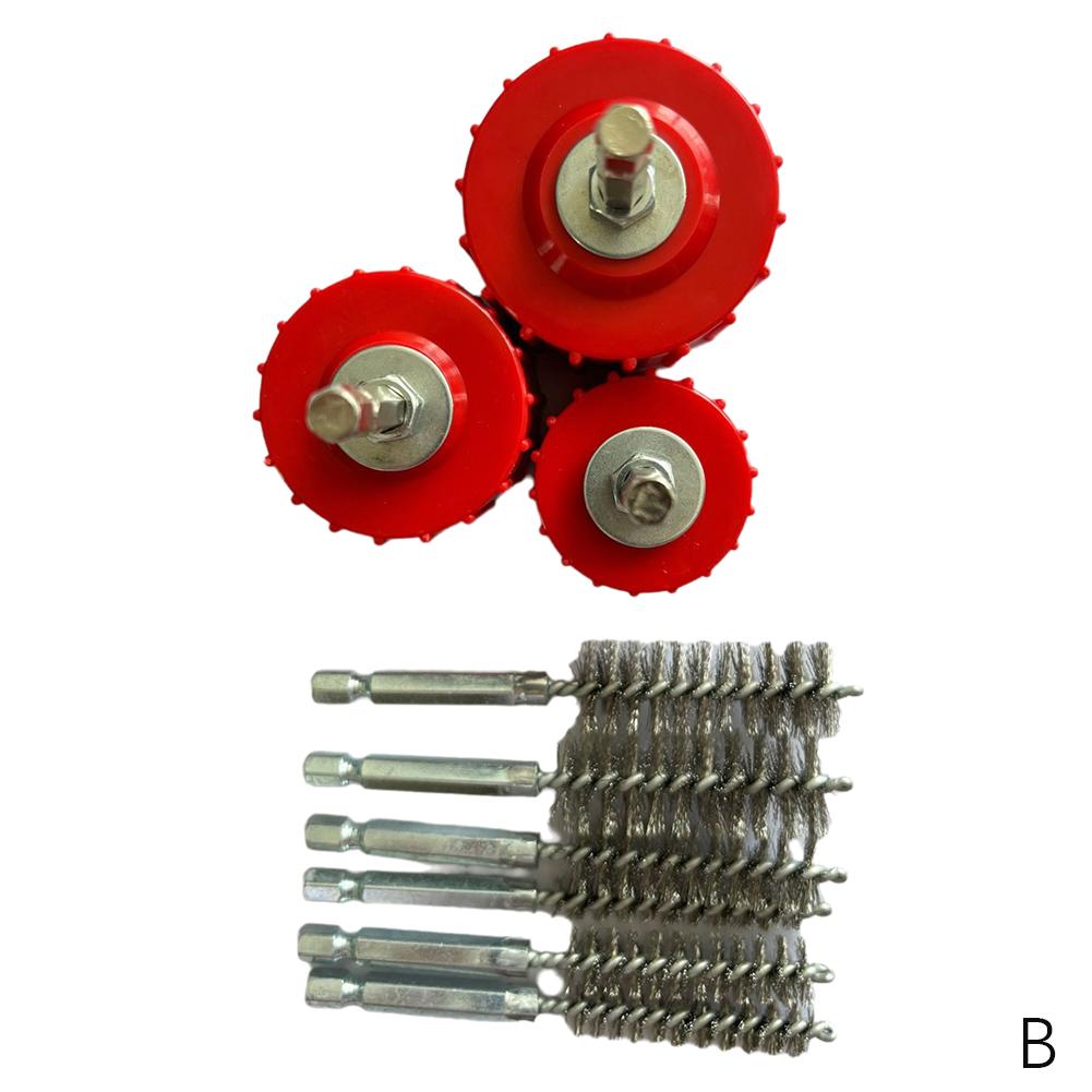 

Набор для чистки медных труб для электродрели, щетка для чистки труб, фитинги и чистит трубы для Sol K5G1 9pcs-1set