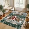 Christmas Theme Crystal Velvet Rug Personalized Custom Name Text Soft Floor Mat Home Decor