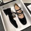 Fashion Chunky Heels Women Mary Jane Shoes Bling Rhinstones Elegant Patent Leather Party Wedding Ladies Pumps Autumn Lolita Footwear