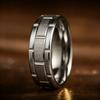 Anelli Moderni in Acciaio Inossidabile da 8MM per Uomo e Donna Colore Oro Spazzolato Anelli con Doppia Scanalatura Gioielli Regalo per Matrimonio Festa Uomo