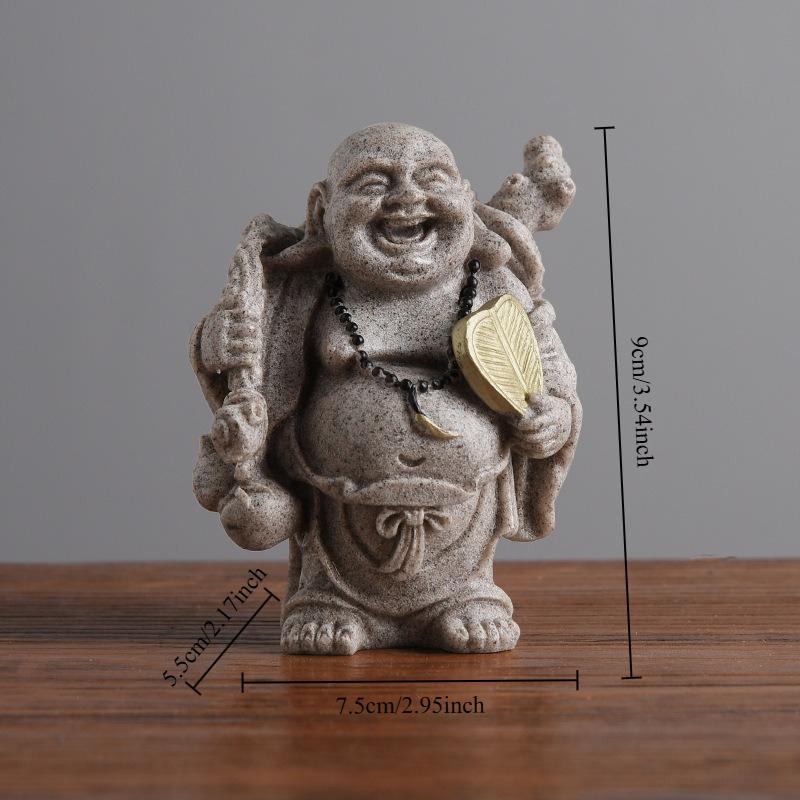 

Handmade Resin Handicrafts Ornaments Chinese Style Smiling Buddha Maitreya Buddha Creative Gold Decoration