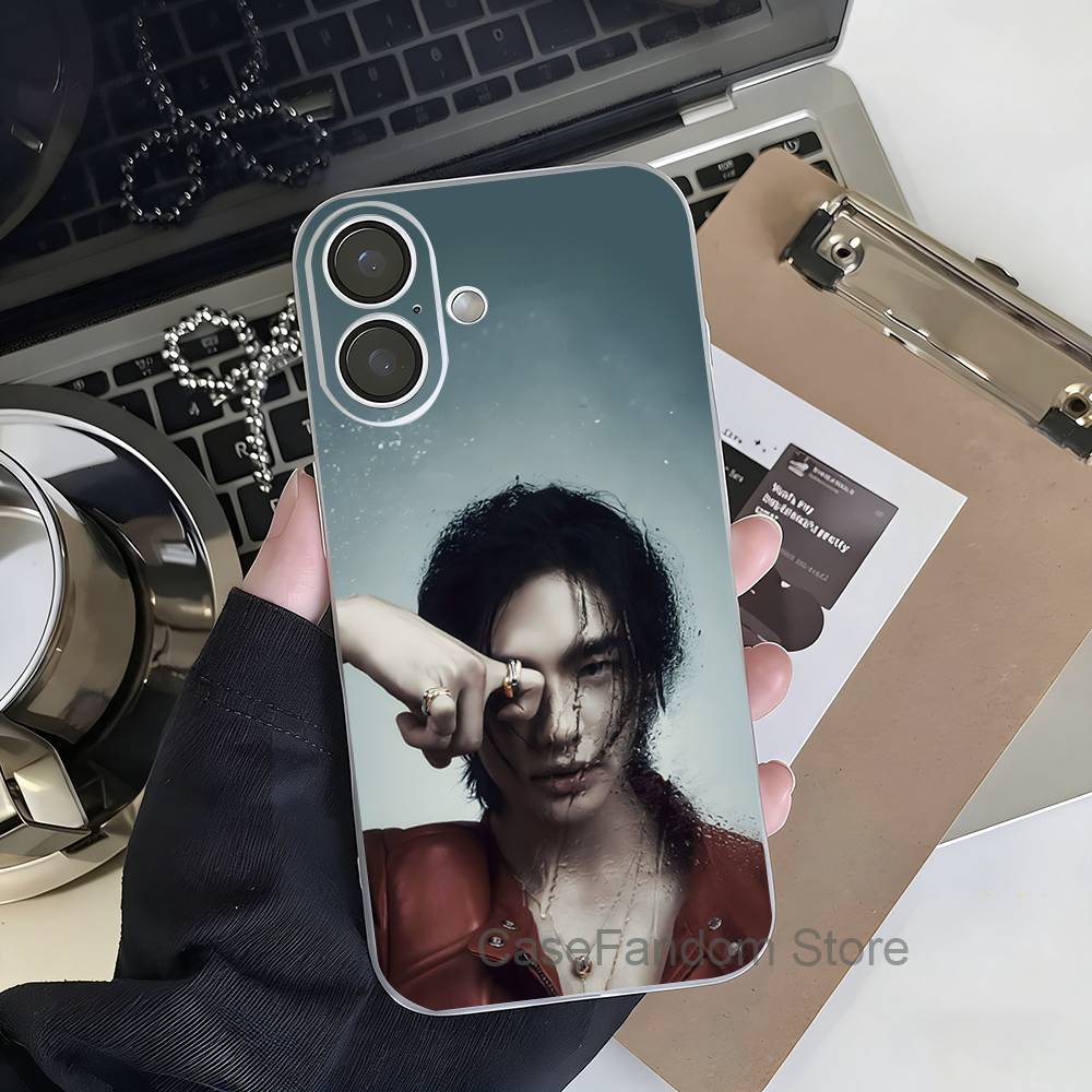 Korea Singer H-Hyunjins For iPhone 17,16,15,14,13,12,11,Pro,Max,Plus Transparent White Phone Case Magnetic Wireless Charging iPhone14ProMax