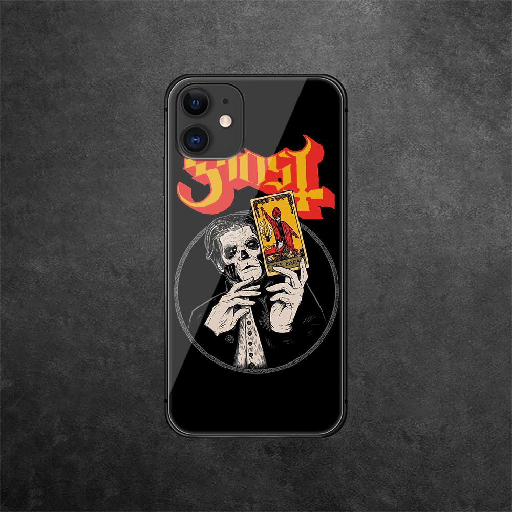 Ghost Rock Band Tempered Glass Phone Case For iPhone Samsung Galaxy Redmi Xiaomi Note S A 16 15 14 13 12 11 20 21 22 23 53 54 Pro Plus Ultra Tpu Cover