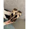 Flat-soled sandals women's summer wear new versatile French beautiful fairy style with skirt travel seaside Roman shoes