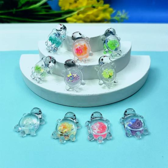 10 Pcs Mini Turtle Ornaments Miniature Turtles with Glow-in-the-Dark Sequins Mini Turtle Figurines for Planter Terrarium Decoration Miniature Gardens