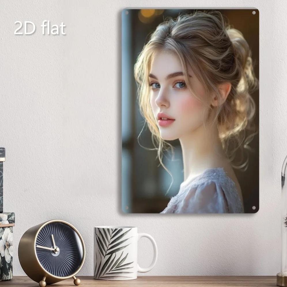 Vintage Metal Wall Art Plaque 2D Flat Iron Outdoor Weather-Resistant Home Garden Decor