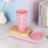 1 Piece Large Capacity Water Bottle Kawaii Bow Water Cup With Lid Straw For Girls Coffee Milk Tea Plastic Cold Drink Cup
