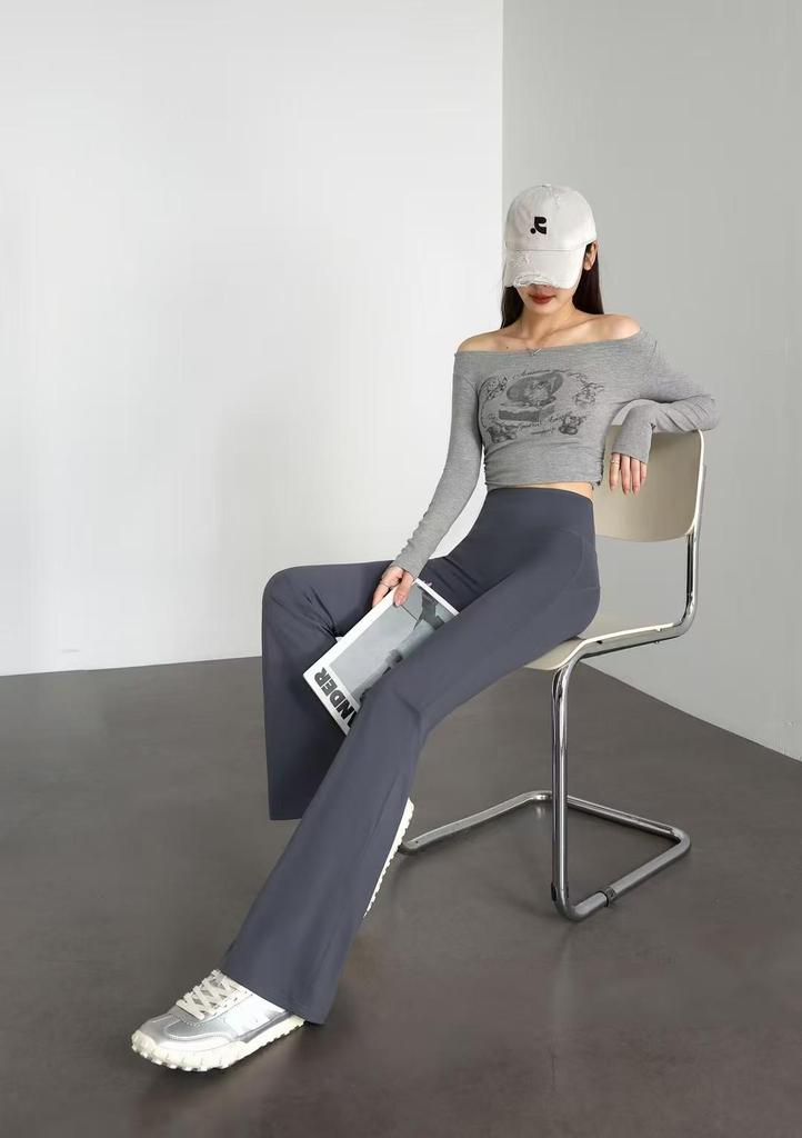 Same Style High Waist Mermaid Bell Bottoms: Micro Flare Shark Pants, High Stretch Slimming Casual Wear