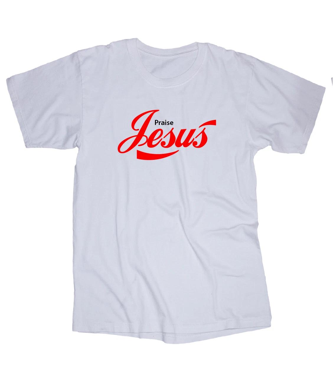 Praise Jesus Religious Christain White T-shirt 2XL
