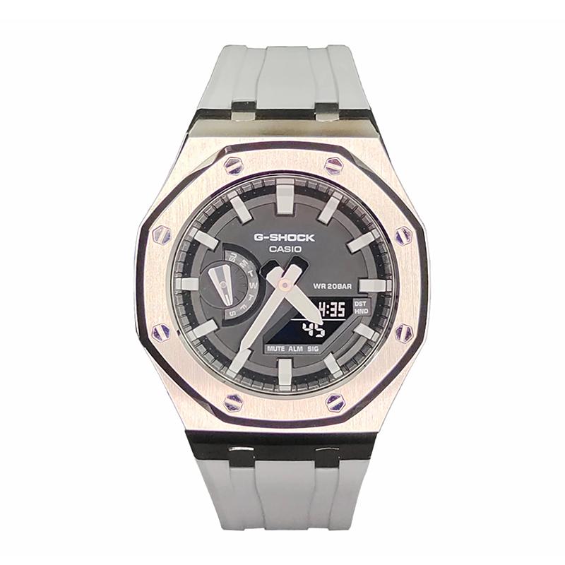 CASIO Men Liquid Crystal,Analog Dual Display Series 44mm Black Watch GA-2100-1A(Watch3--)