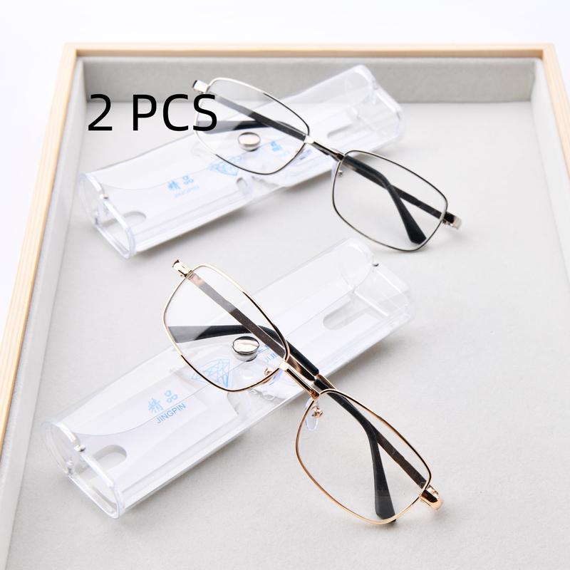 2PCS Suit Anti-Scratch Reading Glasses Men Women 100% Glass Lens Presbyopic GlassesPresbyopic EyeGlasses Magnifying Eyewear