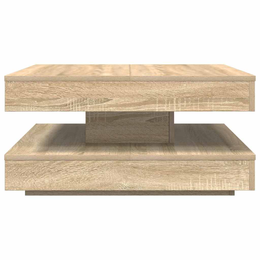 Rotating Coffee Table 360 degrees  Swivel Sonoma Oak Finish 70 x 70 x 34.5 cm
