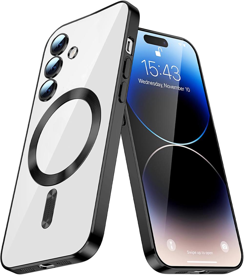 

Хромований магнітний чохол Magsafe для Samsung Galaxy S25 FE S24 S23 Ultra A56 A36 A26 A55 A54 A17 A07 A16 A35 A15 A14 A05 A05S Чохол For A06 4G чорний