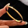 European & American Fashion Titanium Steel Double-Head Square Diamond Flower Open Cuff Women's Bracelet