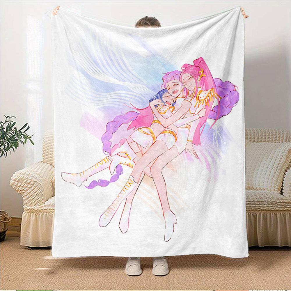 K-POP Anime Girls Group Four Seasons Soft Warm Blanket All-Season Thick Knit Polyester Bedspread for Bed, Camping, Travel Perfect Gift