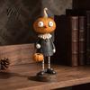 Creative Gift for Friends Halloween Pumpkin/Skeleton Figurine, Resin Desktop Ornament, Retro Cartoon Small Statue Office Desk Humanoid Autumn Harvest