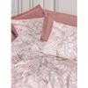 Parure de lit - 1 housse de couette 240 x 220 cm + 2 taies d'oreiller 60 x 60 cm - 100% coton renforcé - Rose poudré