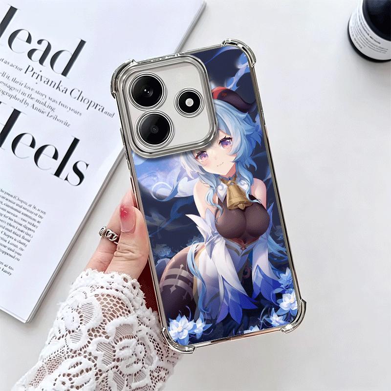 

Genshin Impact Ganyu Plating Phone Case For Xiaomi Redmi Note 14 15 Pro Plus 13 12 11 11S 11T 10 9S 9 5G Anti-Fall Airabag Cover Redmi Note 12 4G