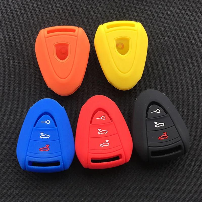 Silicone Rubber Folding Flip Remote Key Fob for Porsche 911 997 Boxster S 2S 4S Turbo Cayman 996 Cayenne key accessories