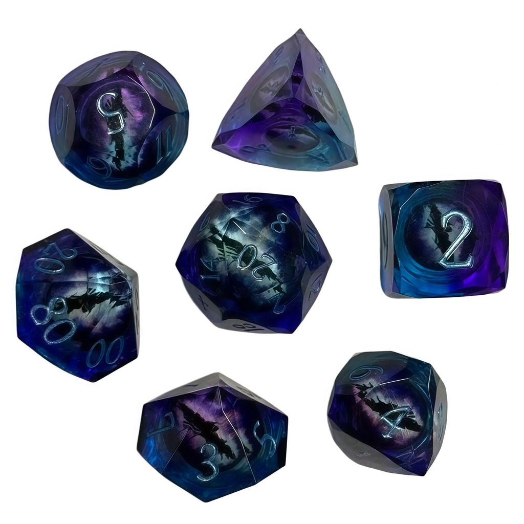 Resin Polyhedral Dice Set for DND, Dungeons & Dragons, COC, and Tabletop RPGs