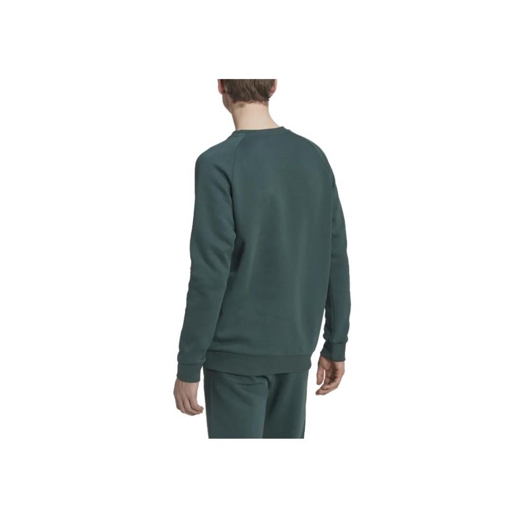 Adidas Originals Trefoil Solid Crew Neck Long Sleeve Logo Print Sweatshirt Men Sweatshirt Green HJ7993