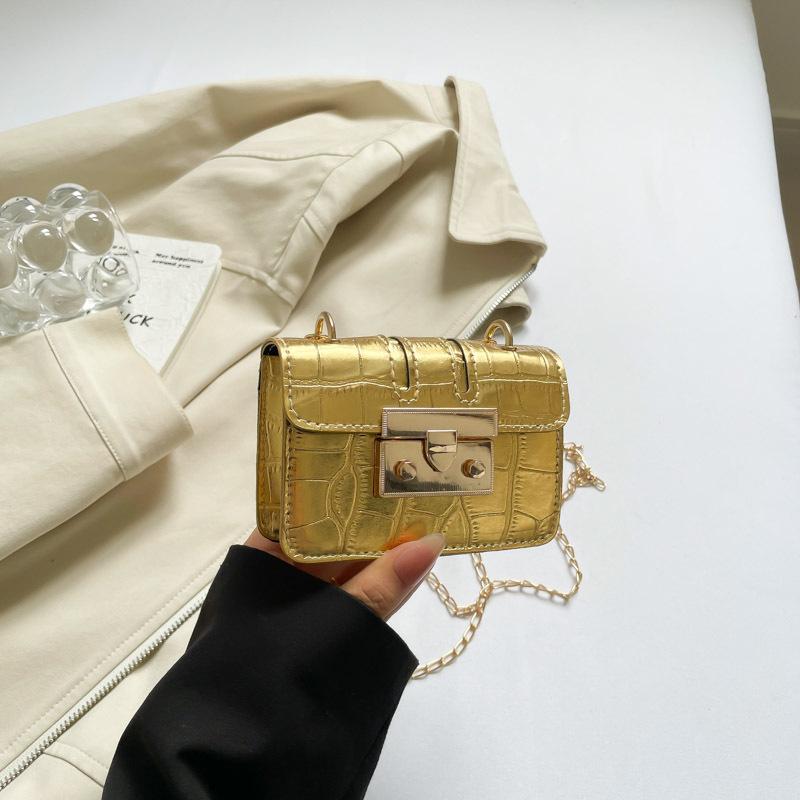 

Girls Mini Small Bag Women s 2025 Autumn New Simple Chain Crossbody Bag Korean Textured Shoulder Small Square Bag