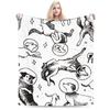 Retro Vintage Art Cute Dogs Blanket Quality Soft Warm  Throw Blanket Autumn Kids Couch Chair Sofa Bed Fashion Bedspread