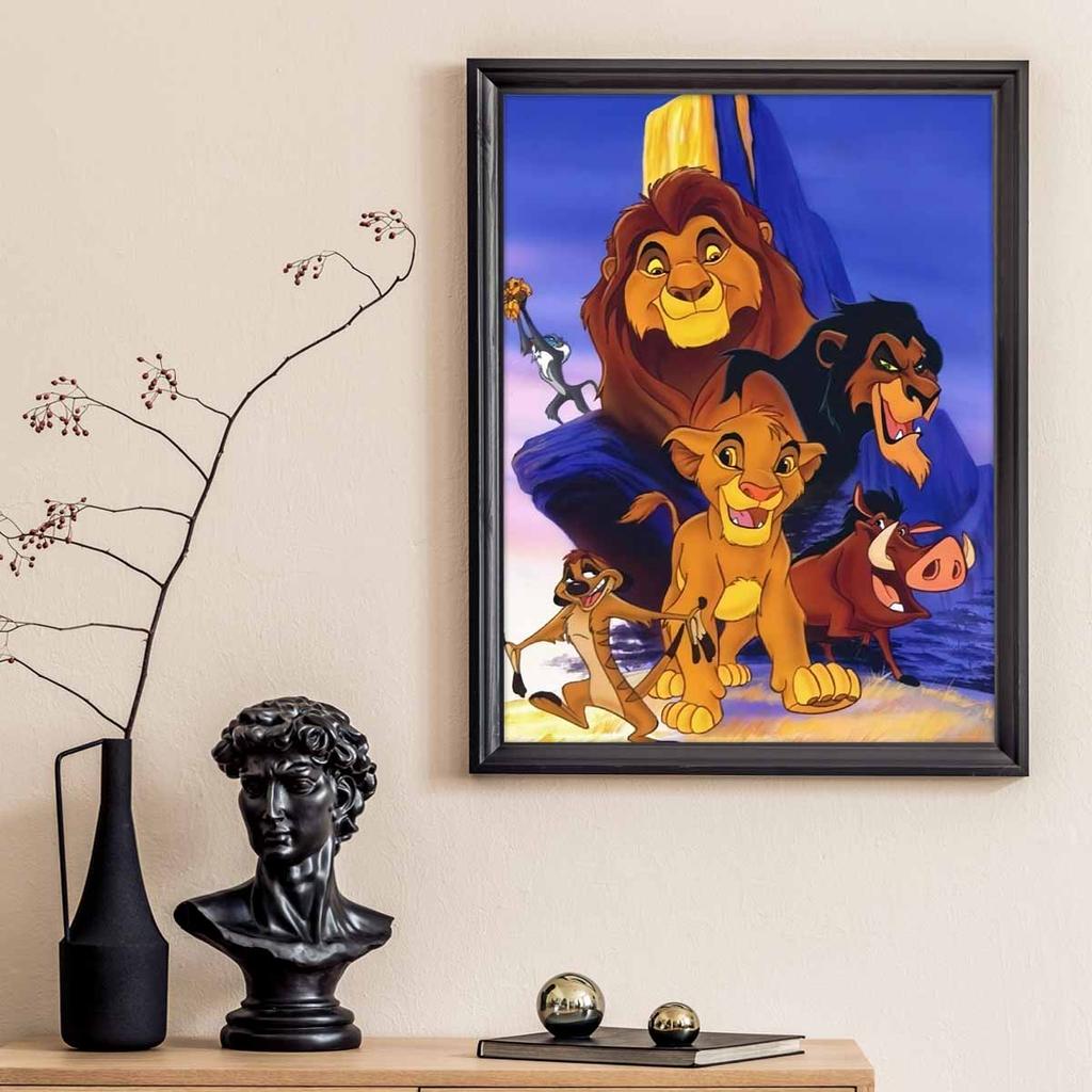5D Diy Diamond Painting Simba and His Companions Full Drill Rhinestones Mosaic Embroidery Handmade Products Home Decor Gift