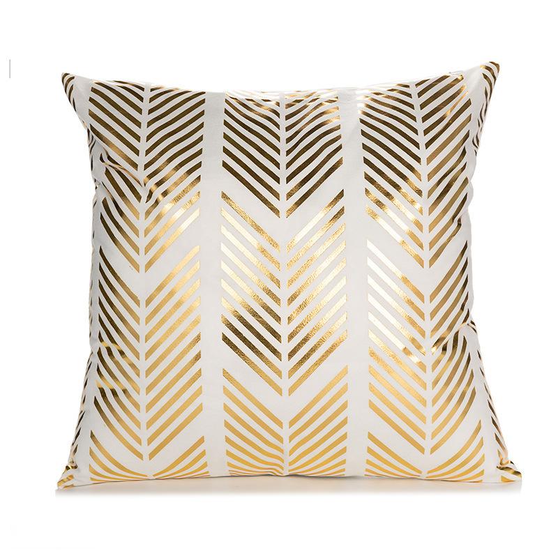 Gold-stitched Pillowcase European Classical Hot Light Luxury Home Super Soft Short Plush Sofa Cushion