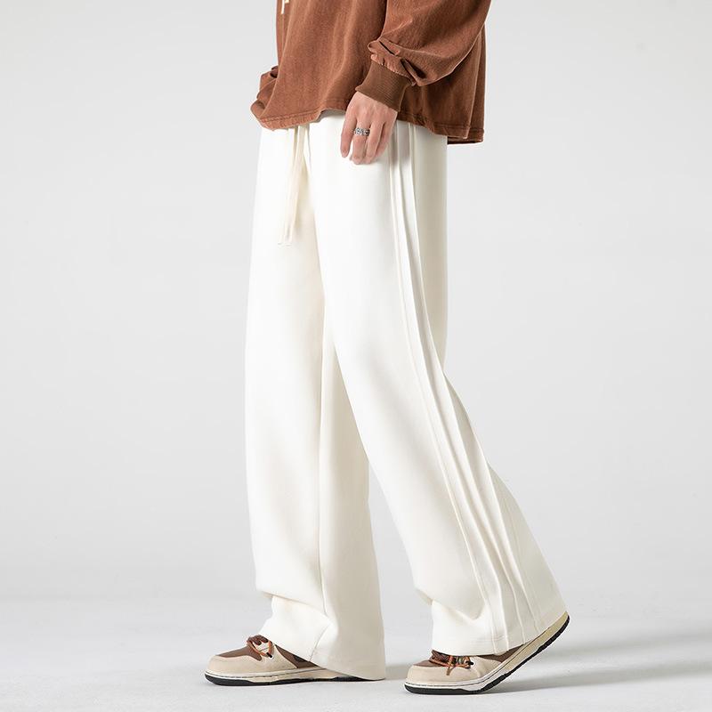 Spring and Autumn New Men's Loose Drape Elastic Casual Pants Trendy Couple Solid Color Pants