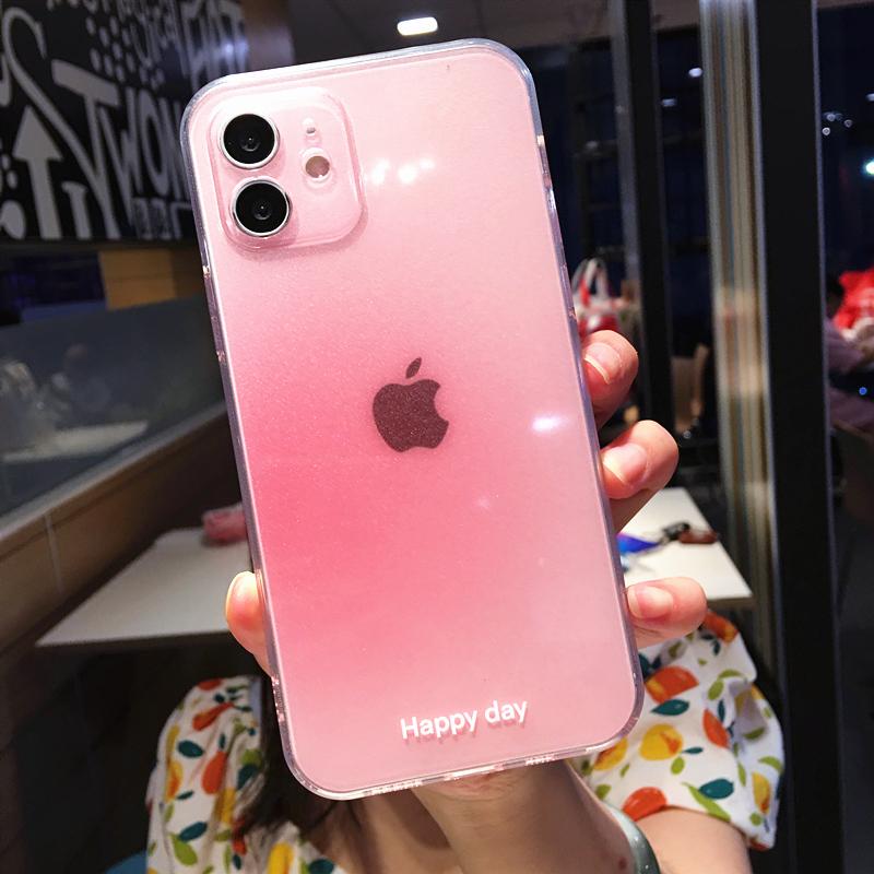 Colorful Gradient Transparent Phone Case For iPhone 16 Pro Max 15 14 13 12 11 X XS XR 7 8 Plus Fashion Simple Shockproof Cover