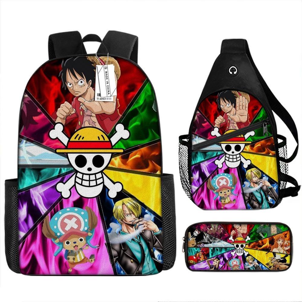 ONE PIECE Cartoon Animation Primary School Third or Fourth Grade Light Burden Reduction Primary and Secondary School Students Storage Bag Storage Bag