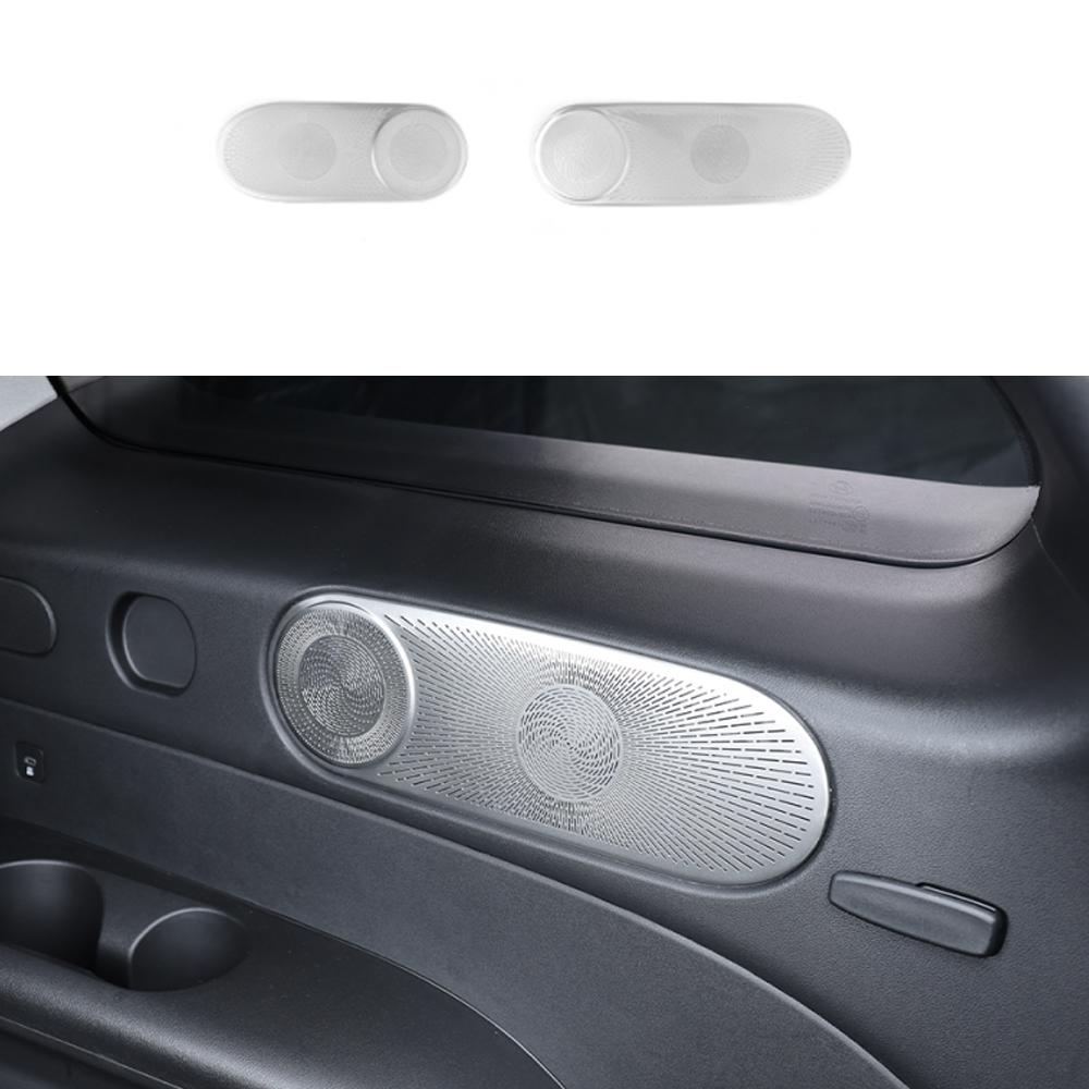 For Hyundai Palisade LX3 2025 2026 Black Stainless Steel Third Row Rear Auto Speaker Cover Car Subwoofer Grille Net Trim LHD