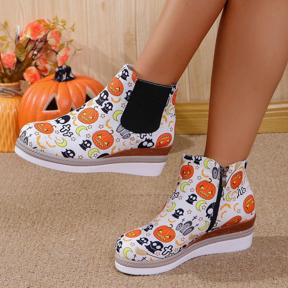 

Fashion 2024 Autumn Winter Side Zipper Women s Wedge Short Boots Big Size 43 Women Walking Modern Boots Versatile Ladies Chelsea Boots 36