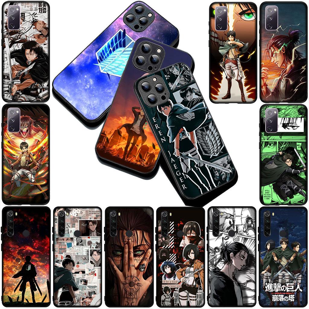Phone Cover for Samsung Galaxy S22 S21 S20 FE Ultra Plus A07 A17 A15 A16 A25 A57 A37 Case Comics Attack on titan levi Eren