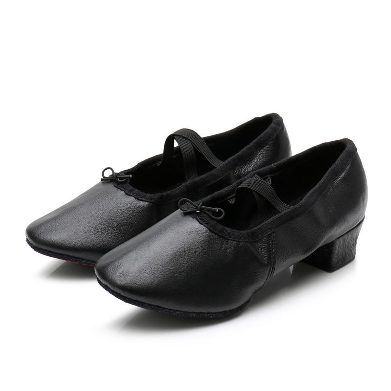 Women's Adult Child Canvas Soft Sole Training Shoes for Yoga Ballet Folk Dance High-Heeled Teacher Shoes Leather Sneakers