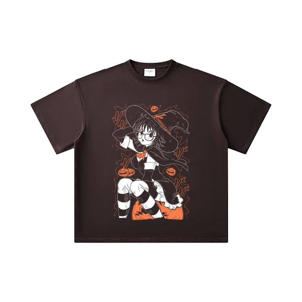 260 GSM Double Yarn 32 Count 100% Cotton HXH V11 Shizuku Halloween Print Unisex Heavy Cotton T Shirt