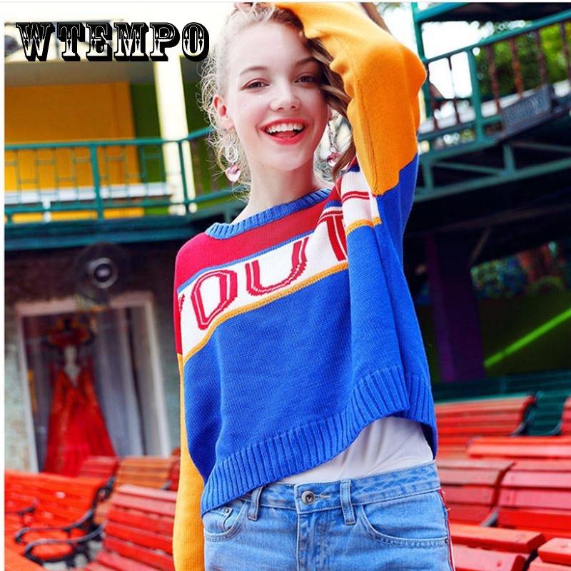 

Pofulove Сшивающий свитер Женский пуловер Свитер Женский осень и зима Хит Цвет Сладкий и симпатичный