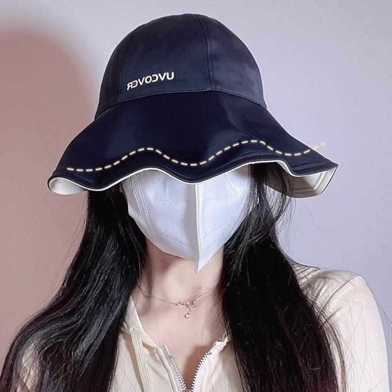 Big Brim Sunscreen Hat Women's Ice Silk Double-sided Foldable New Empty Top Hat Ponytail Sunshade Sun Hat