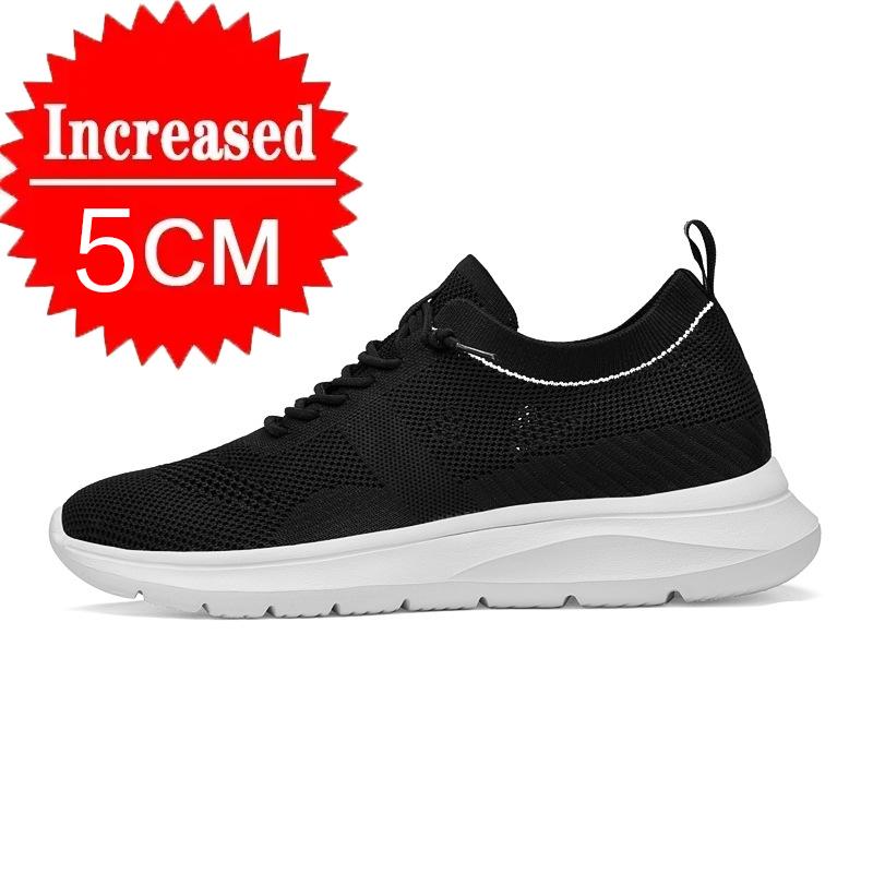 Unisex 5 7CM Height Increase Breathable Mesh Casual Shoes Lightweight Comfortable Elevator Sneakers for Men Women Walking Shoes