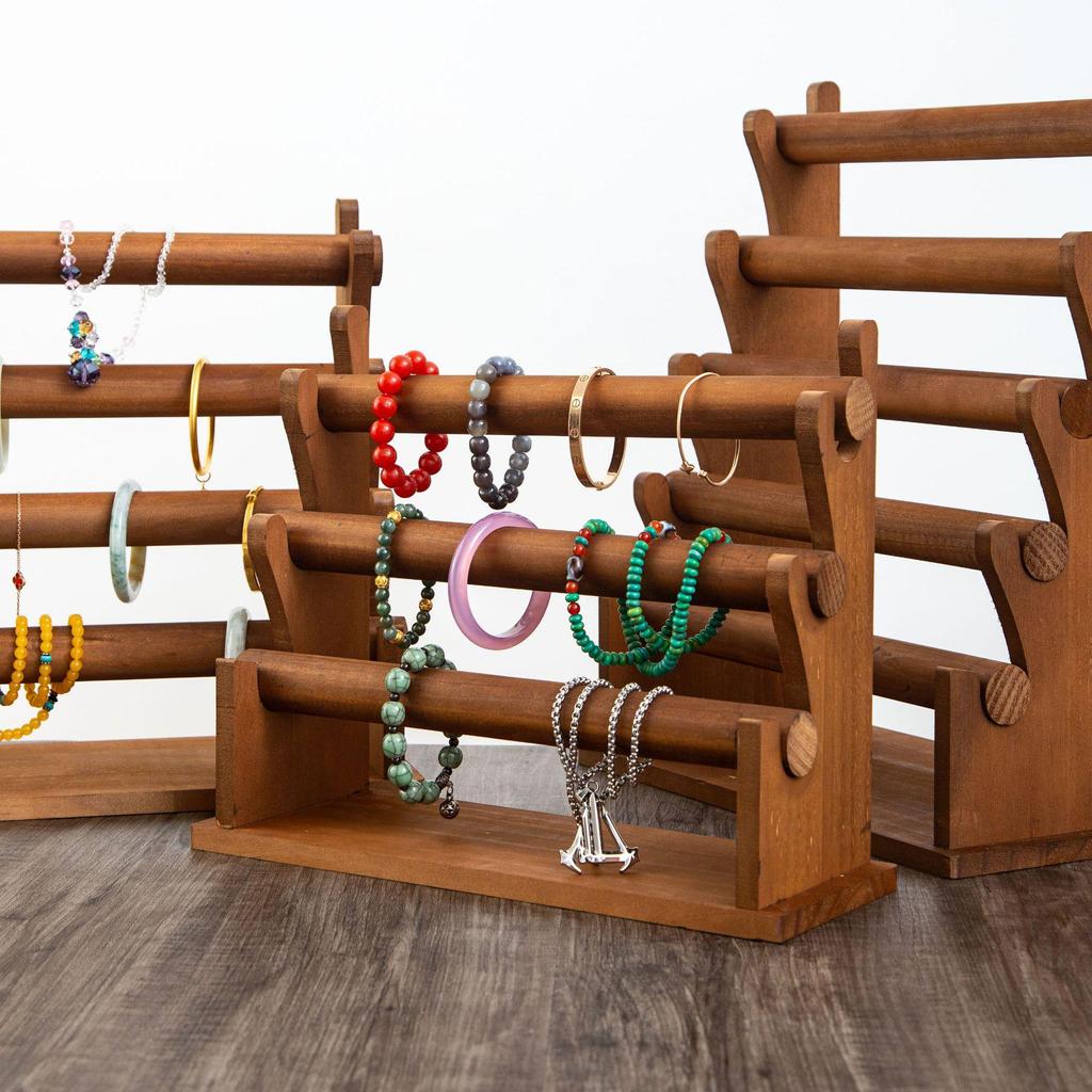 Solid Wood Jewelry Display Stand for Bracelets & Bangles